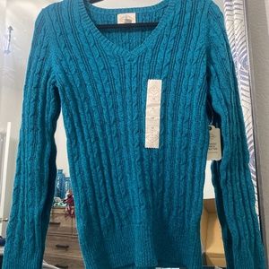 St. John's Bay | Size M |  Teal V Neck Long Sleeve Pullover Sweater